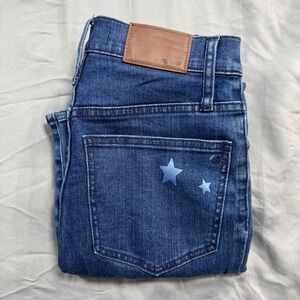 Madewell Cali Demi-Boot High Rise Flare Jeans Stars Edition Blue Women's 24